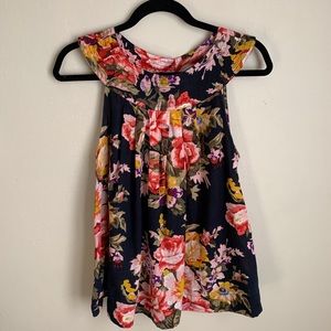 Topshop Gauzy Cotton Floral Blouse